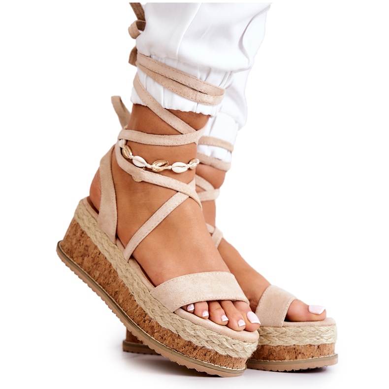 FB2 Suede Wedge Espadrilles Sandaalit Shanny Beige