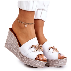 Lewski Shoes Nahkaiset kiilatossut Lewski 3062 Valkoinen