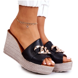 Lewski Shoes Nahkaiset kiilatossut Lewski 3062 Musta