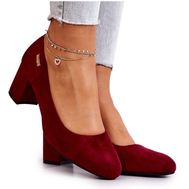 Suede pumput baarissa Sergio Leone PB178 Burgundy punainen monivärinen