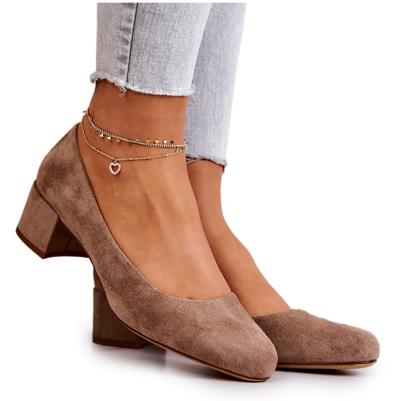 Suede pumput baarissa Sergio Leone PB291 Beige