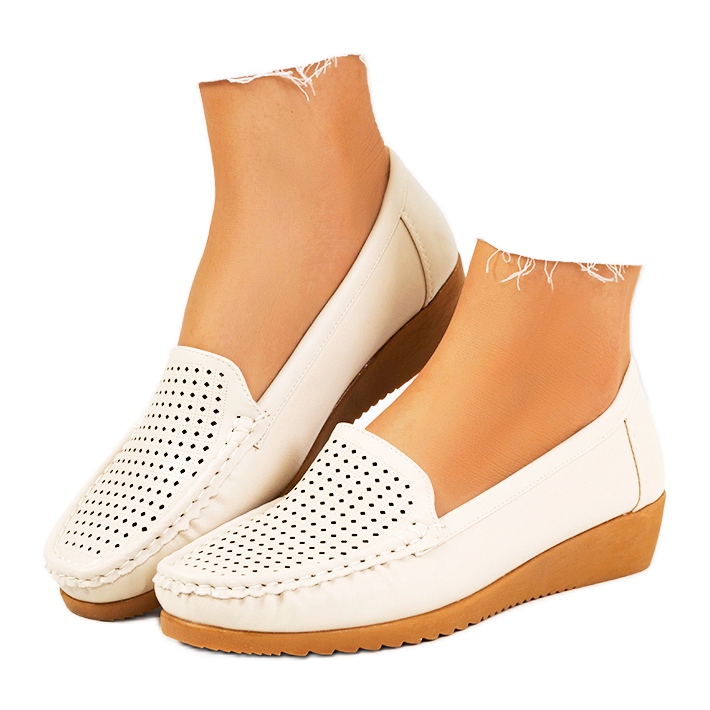 Beige mokkasiinit Dalal wedge -kantapäässä