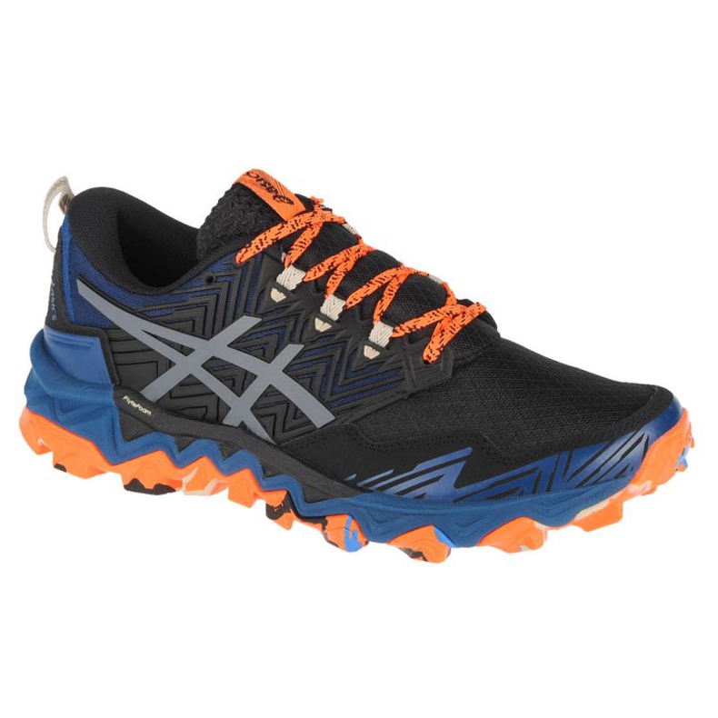 Asics Gel-FujiTrabuco 8 M 1011A668-400 musta sininen oranssi harmaa