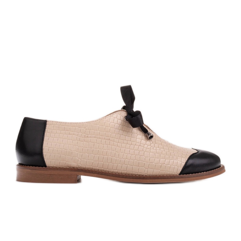 Marco Shoes Nauhat kohokuvioidut nahkaiset jazzkengät 2225P-1284-001-1 beige