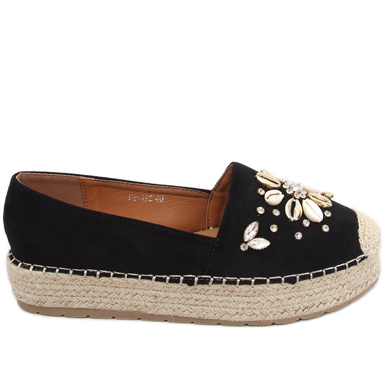 Manami Black shell espadrillit musta