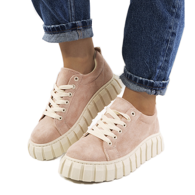 Vaaleanpunaiset lenkkarit Mirabel-alustalla vaaleanpunainen