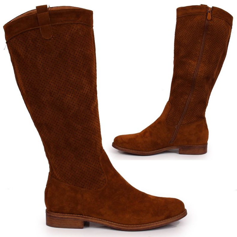 Kevätsaappaat harjakattoiset S. Barski W OLI139B kameli ruskea