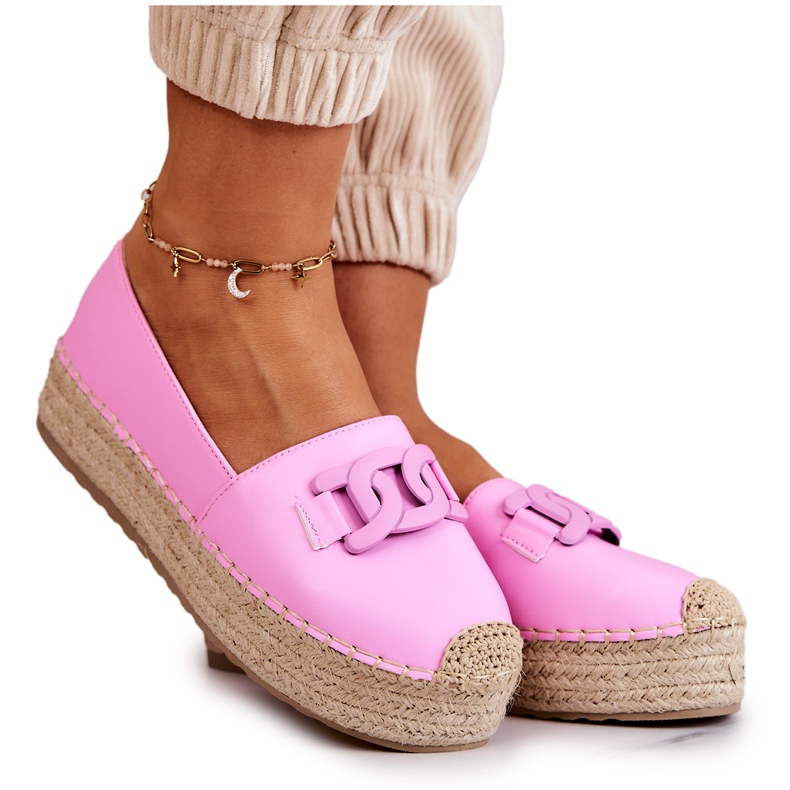 FB2 Klassiset espadrillit Pink Julianne -alustalla vaaleanpunainen