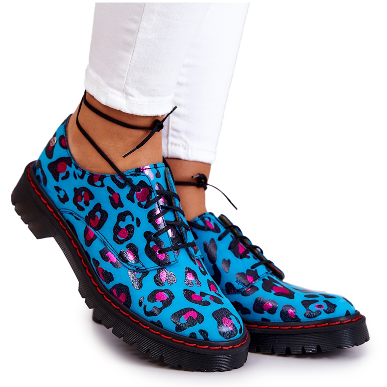 Naisten Oxfords Maciejka 04087-47 nahkakengät siniset monivärinen