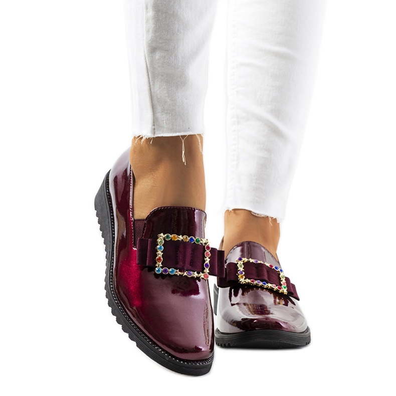 Burgundyksi lakatut Kalma kengät punainen