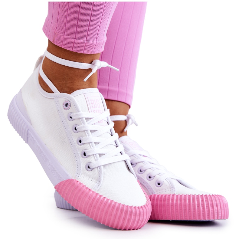 Materiaali Tennarit Big Star JJ274111 Valkoiset tennarit valkoinen