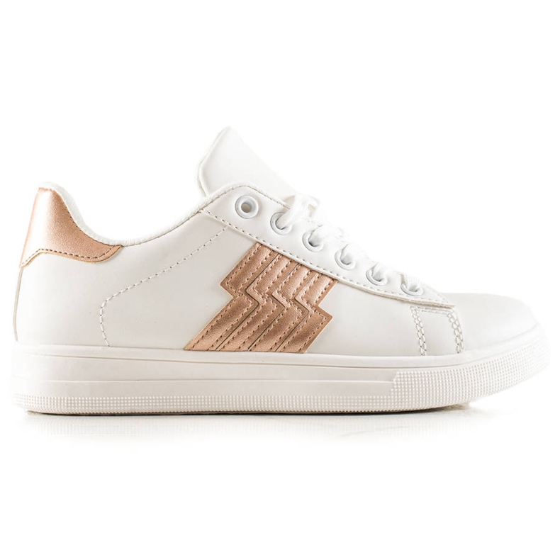 TRENDI Lenkkarit kultaisella lisäosalla valkoinen