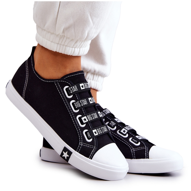 Naisten tennarit hihansuilla Big Star HH274098 Musta