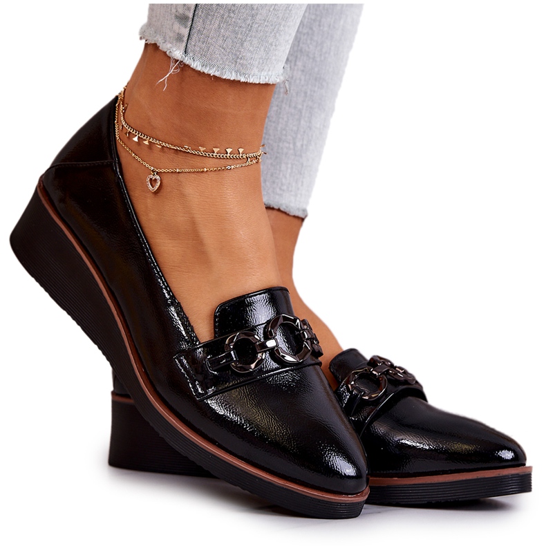 Vinceza Kiiltonahkaiset kiilakengät, mustat melodiat