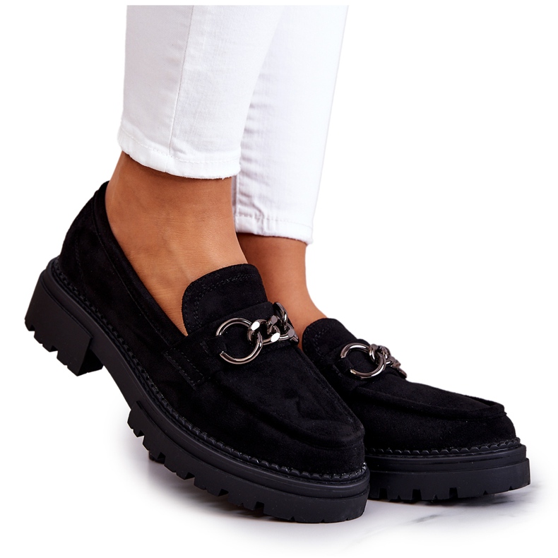 Naisten mokkanahka Loafers La.Fi Black Willows musta