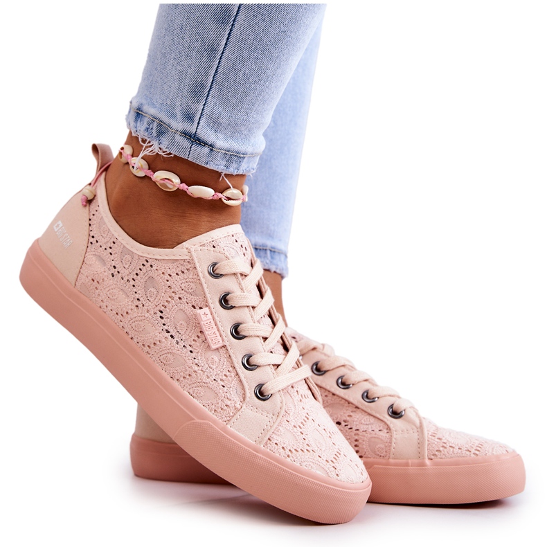 Openwork Sneakers Big Star JJ274059 Vaalea pinkki vaaleanpunainen