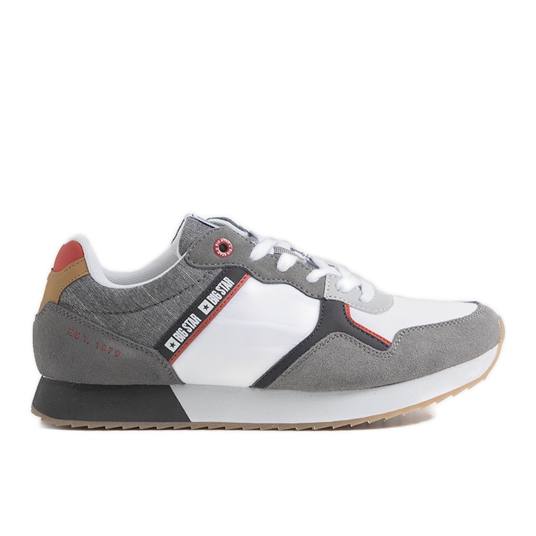 Valkoiset ja harmaat miesten Big Star -lenkkarit JJ174147 valkoinen