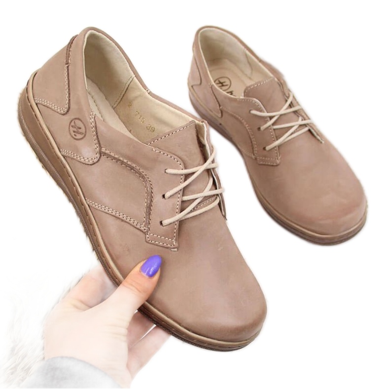 Mukavuus nahkakengät Helios 715 beige