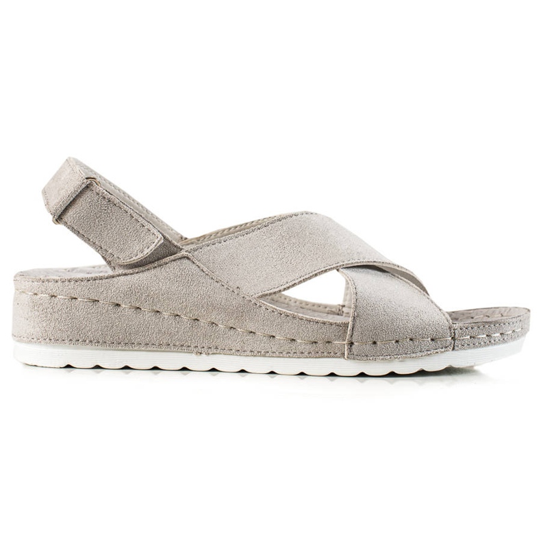 Suede sandaalit tarranauhalla VINCEZA harmaa