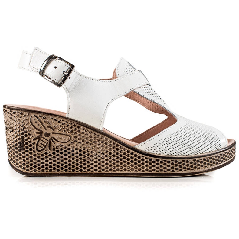 TRENDI Nahkaiset Wedge-sandaalit valkoinen