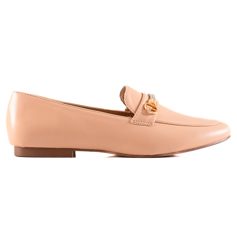 Ideal Shoes Tyylikäs Loaferit Kuutiometriä Zirkonia beige