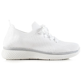 TRENDI Valkoiset nauhalliset urheilukengät valkoinen