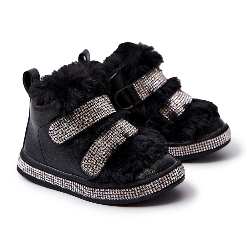 FR1 Musta Leela Lasten Mustat Lämpimät Nahkasaappaat