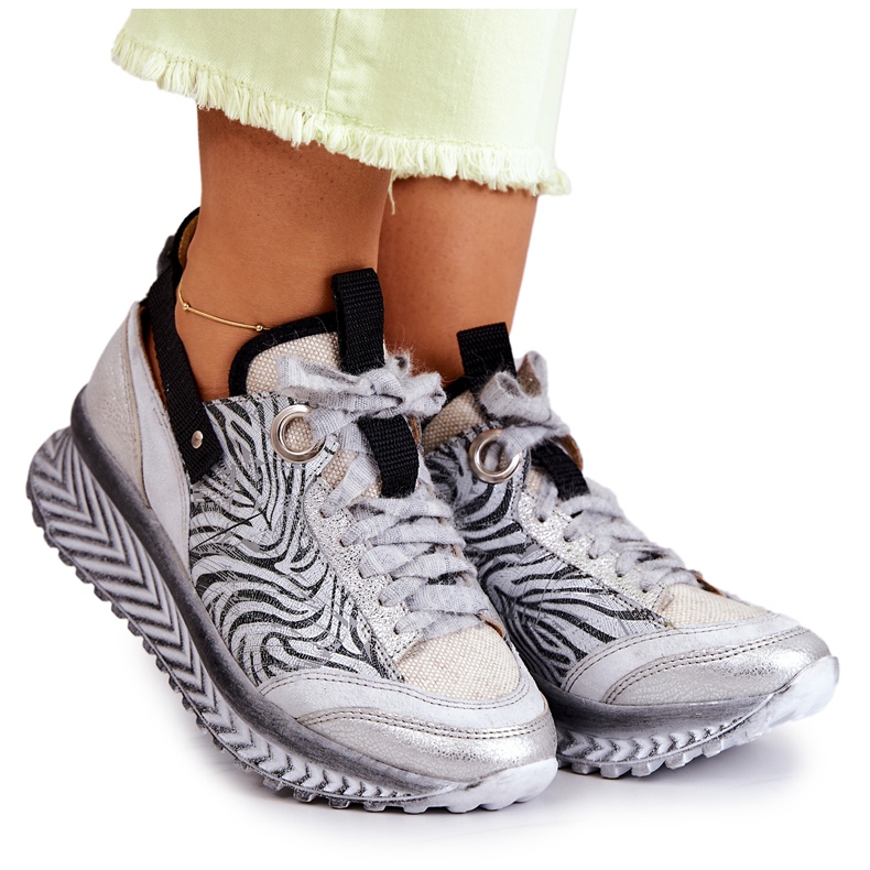 Naisten nahkaiset Maciejka-lenkkarit 04916-03 harmaa