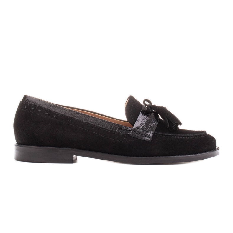 Marco Shoes Loaferit koristeellisilla hapsuilla musta
