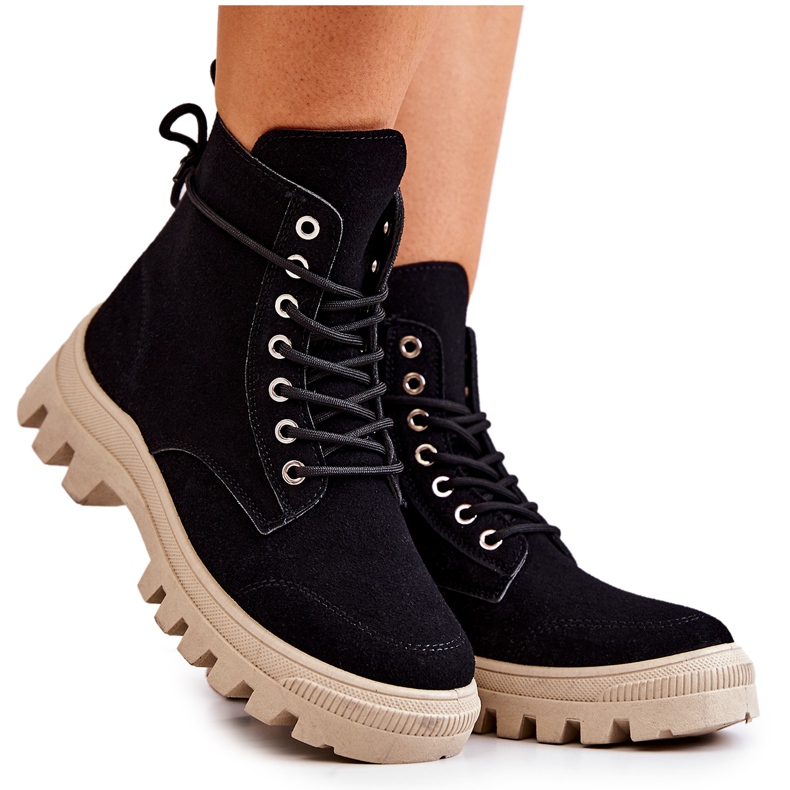 PS1 Suede Boots Tied Black Hurricane musta