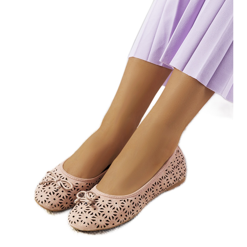 Betta pinkki harjakattoiset ballerinat vaaleanpunainen