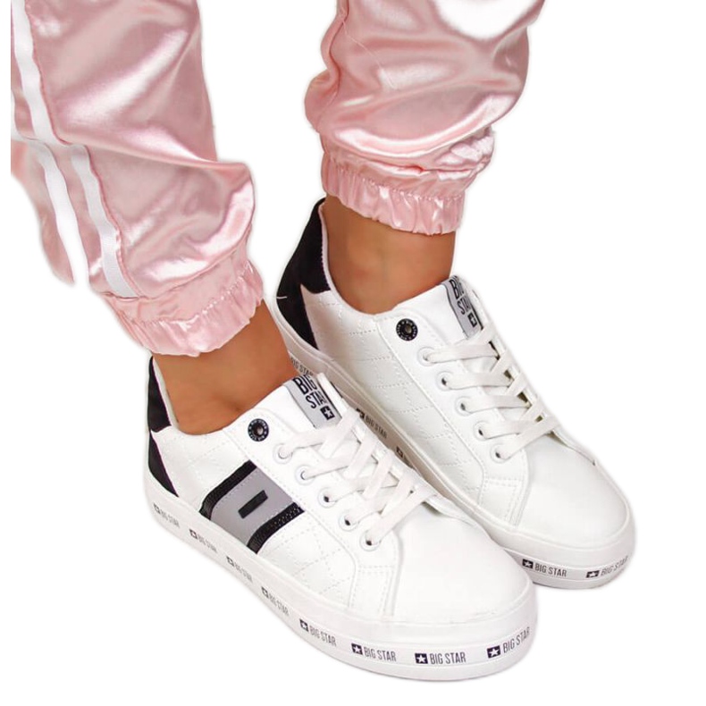 Matalat tennarit Big Star W II274071 -alustalla, valkoiset valkoinen musta harmaa