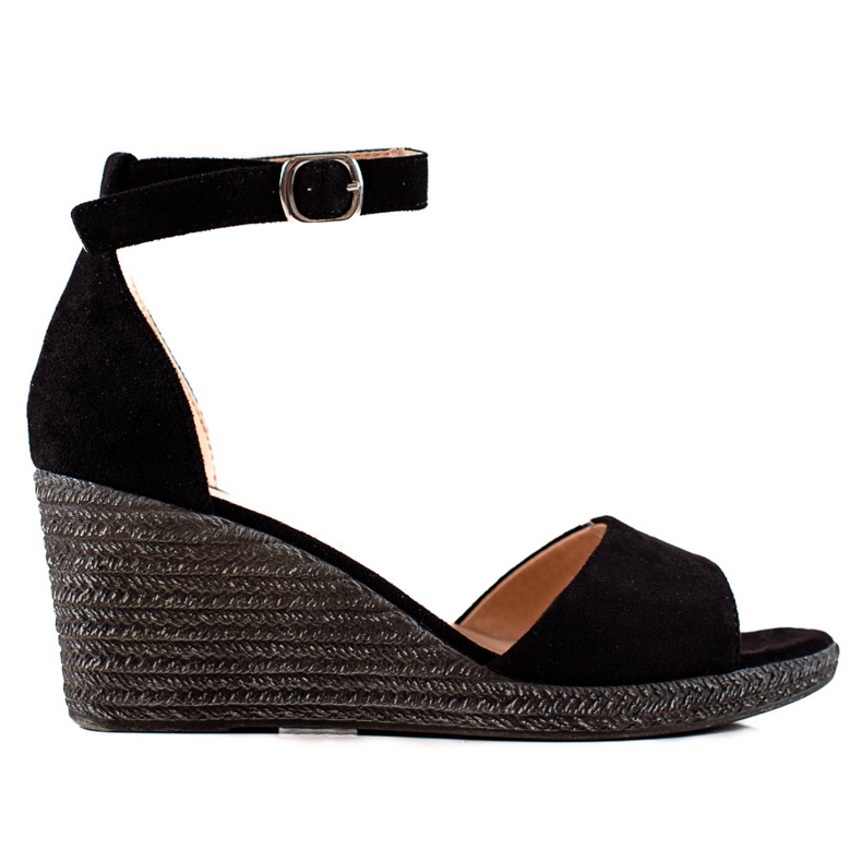 W. Potocki Suede Wedge Sandaalit Potocki musta