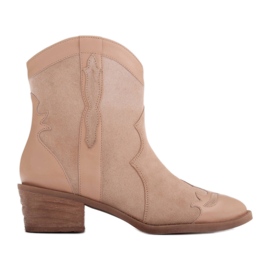 Marco Shoes Luonnolliset mokkanahkaiset cowboysaappaat beige
