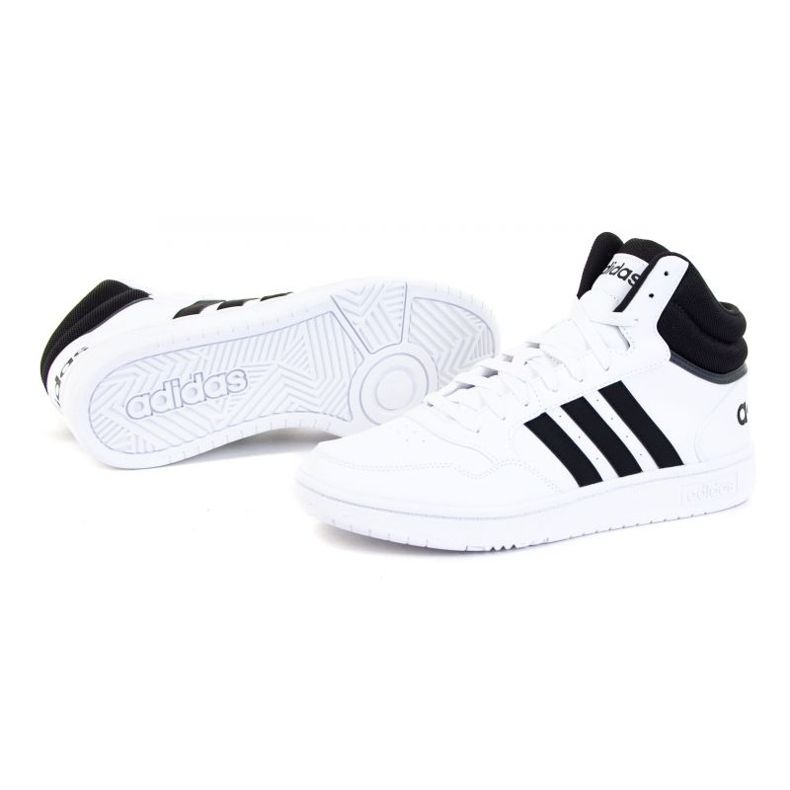 Adidas Hoops 3.0 Mid M GW3019 kengät valkoinen