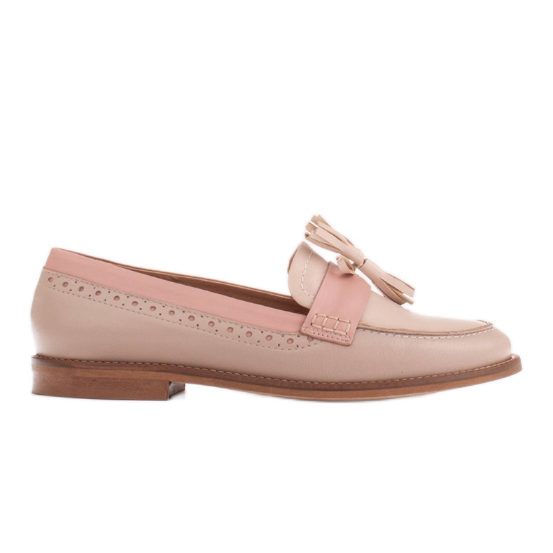 Marco Shoes Loaferit koristeellisilla hapsuilla beige vaaleanpunainen