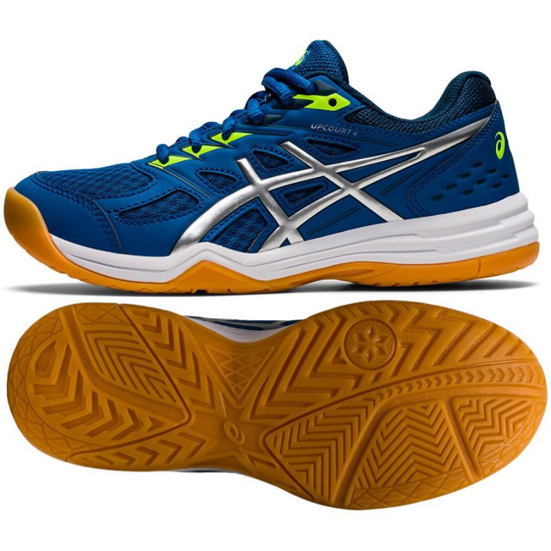 Asics Upcourt 4 Gs Jr 1074A027 405 lentopallokengät sininen sininen