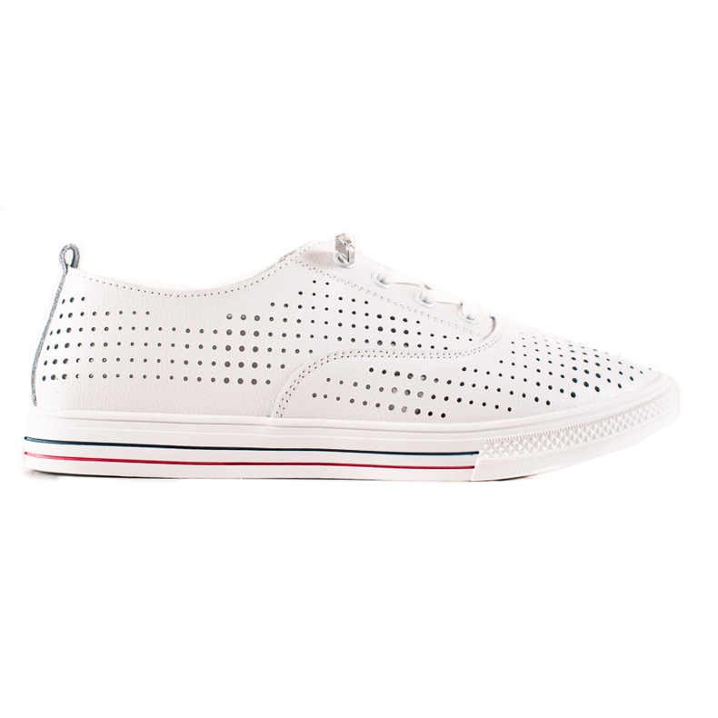 VINCEZA harjakattoiset nahkalenkkarit valkoinen