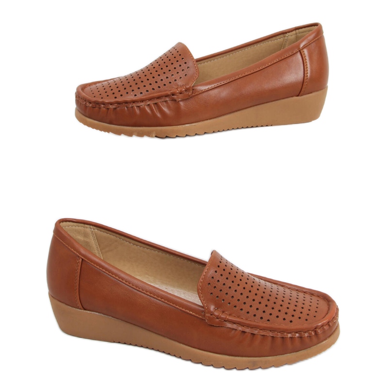 Naisten harjakattoiset loaferit Ilin Camel ruskea
