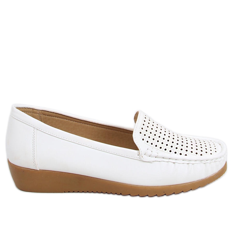 Naisten harjakattoiset loaferit Ilin White valkoinen