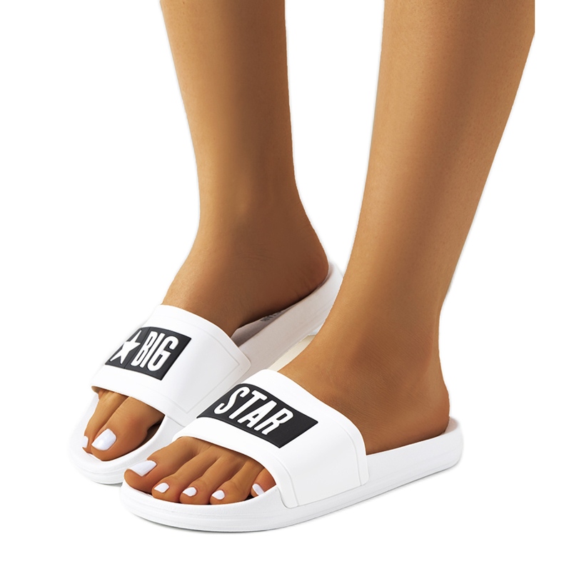 Naisten valkoiset Big Star DD274A264 -tossut valkoinen