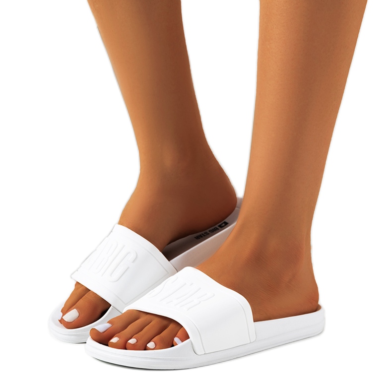 Naisten valkoiset Big Star DD274A268 -tossut valkoinen