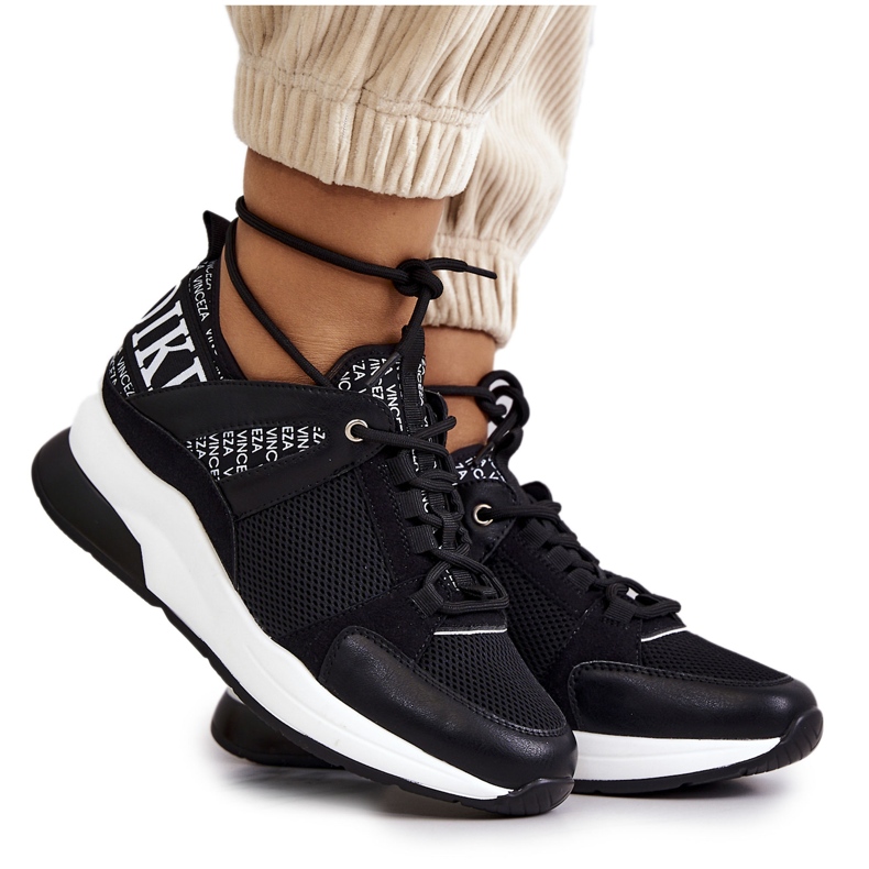 Vinceza Urheilukengät Tennarit Wedge Black Loreylla musta