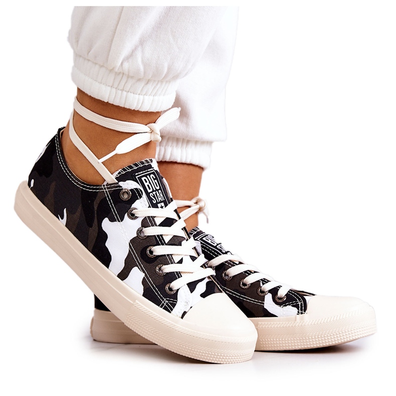 Naisten materiaalilenkkarit Camo Big Star JJ274237 valkoinen-harmaa