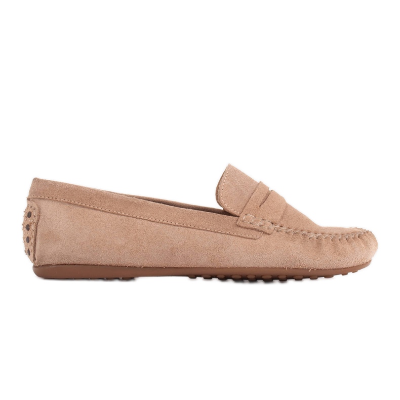 Marco Shoes Mukavat housut pehmeästä nahasta beige