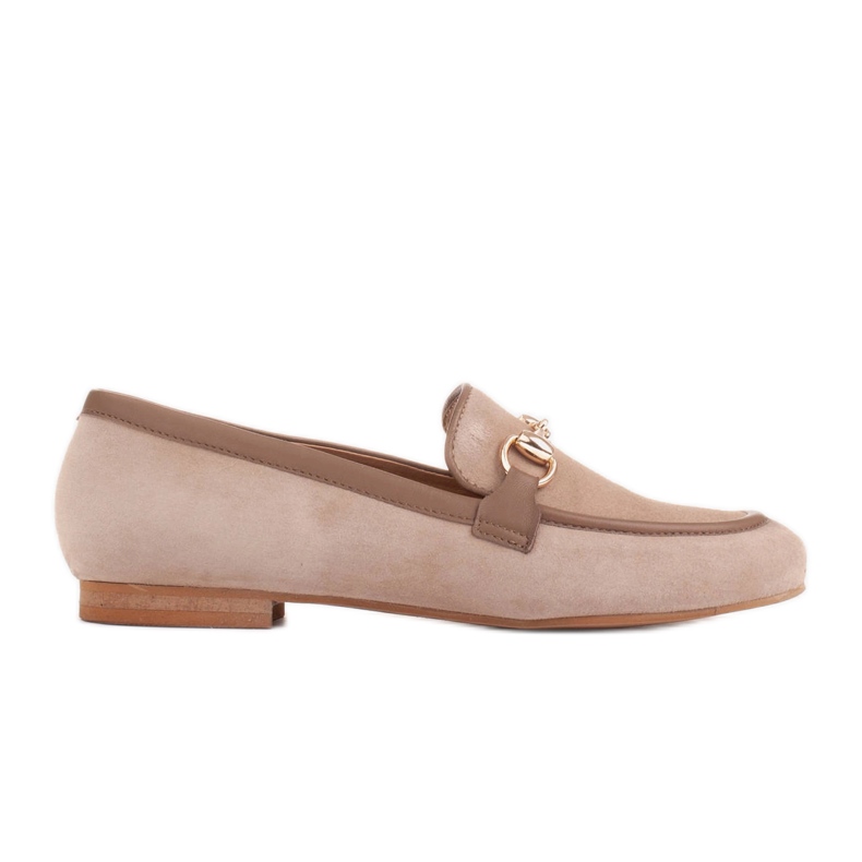 Marco Shoes Loaferit kultaisella koristeella beige