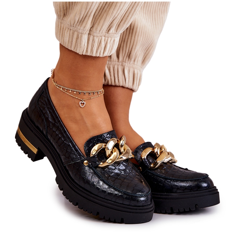 PA2 Naisten loaferit Nahkaiset housut Musta Mollie