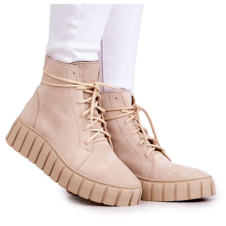 Suede alustasaappaat Lewski Shoes 3177 Vaalea beige