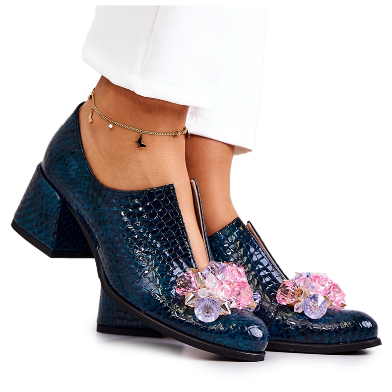 PA2 Nahkainen Brogues-krokotiilikuvio vihreällä Delaver-koristeella