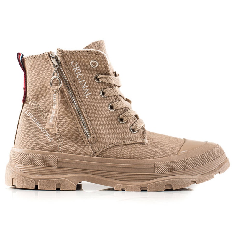 Sabatina Vetoketjulliset lenkkarit beige